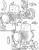 Blower Hsgs Rewind Assys Diagram and Parts List for 131212-2124-01  Briggs and Stratton Engine